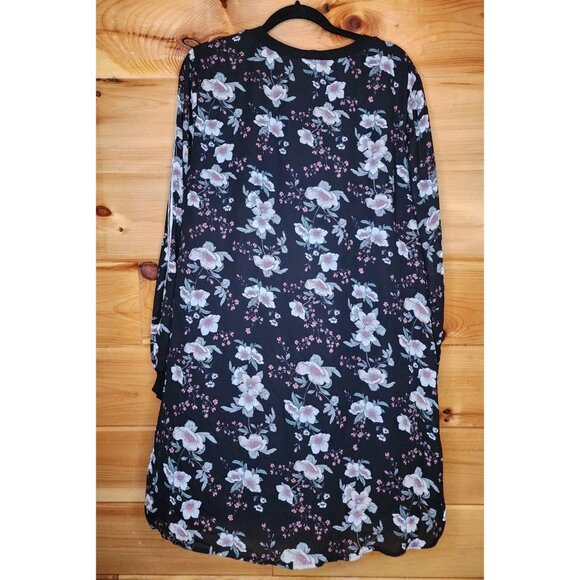 Love Reign Plus Size XXL Long Sleeve Floral Dress Stripe Sleeve Flowy Loose - Picture 8 of 10